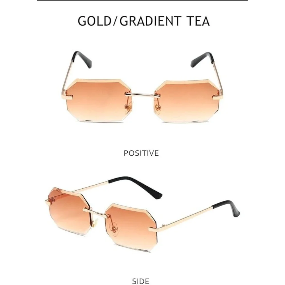 Sophisticated Sunglasses Gradient Tea Lenses Gold Frame Men Fashion Stylish 2026